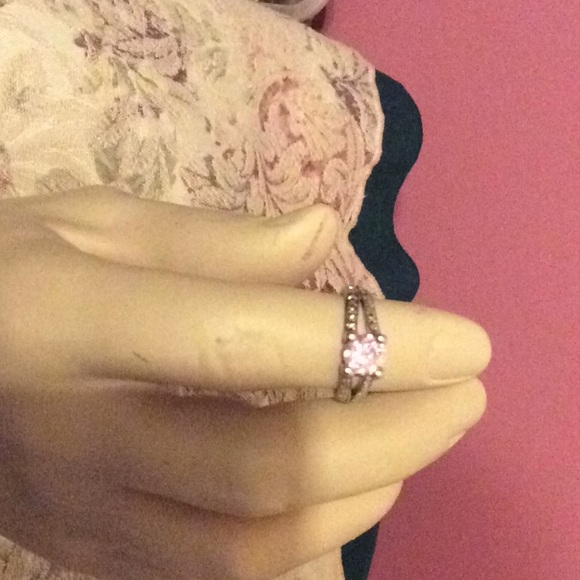 Jewelry - Pink Ice & CZ Stones Sterling Silver Band